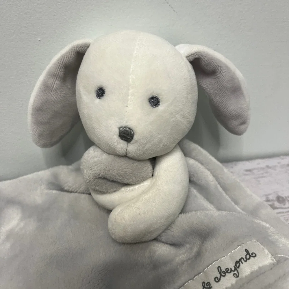 Blankets & Beyond Bunny Rabbit Lovey Security Blanket Grey White Plush CA40499
